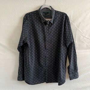 Ted Baker London Long Sleeve Button Down Shirt Blue Patterned Size 7 UK 3XL USA